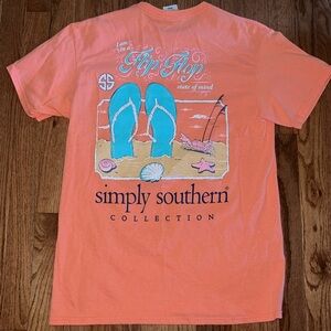 Simply Southern “I am In A Flip Flop State Of Mind” Salmon T Shirt Size Medium